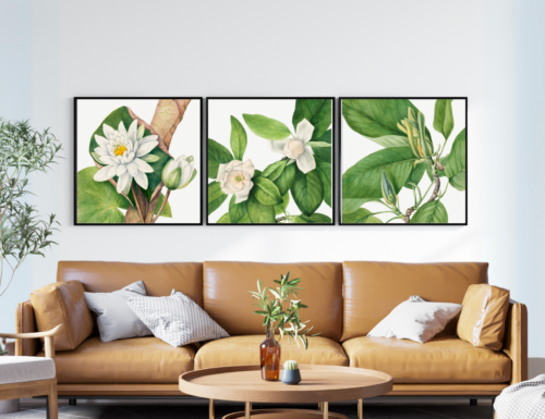 Bộ 3 Tranh Hoa Mộc Lan- Mã TBV1 - Hình ảnh 2