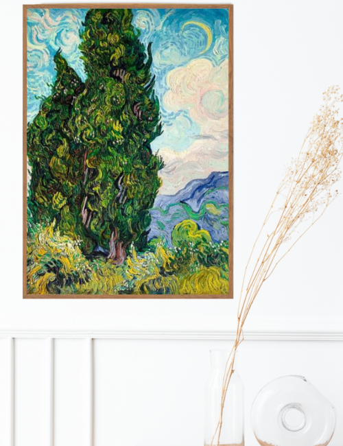 Tranh Cây Bách của Van Gogh Mã VG75 GND - Hình ảnh 2
