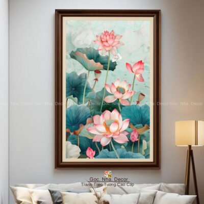 tranh-hoa-sen-trang-tri-phong-khach-hs2